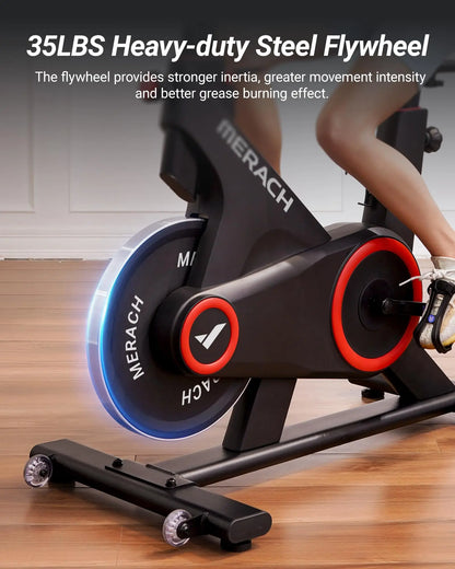 MERACH Indoor Cycling Bike – Magnetic & Auto Resistance, Bluetooth Stationary Bike with APP Data Tracking for Home Workouts 🚴‍♂️🔥