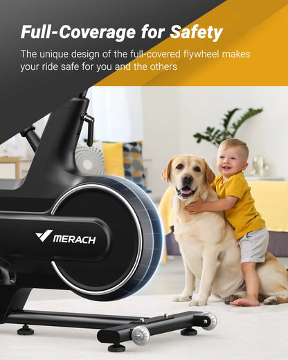 MERACH Indoor Cycling Bike – Magnetic & Auto Resistance, Bluetooth Stationary Bike with APP Data Tracking for Home Workouts 🚴‍♂️🔥