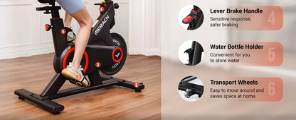 MERACH Indoor Cycling Bike – Magnetic & Auto Resistance, Bluetooth Stationary Bike with APP Data Tracking for Home Workouts 🚴‍♂️🔥