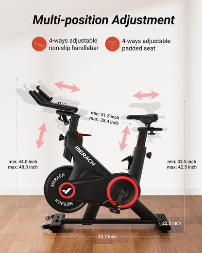 MERACH Indoor Cycling Bike – Magnetic & Auto Resistance, Bluetooth Stationary Bike with APP Data Tracking for Home Workouts 🚴‍♂️🔥