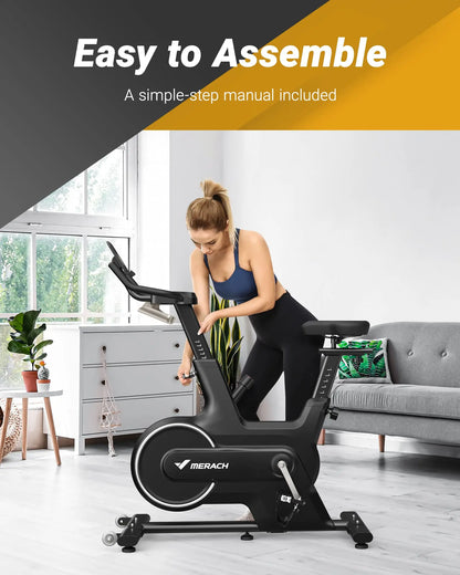 MERACH Indoor Cycling Bike – Magnetic & Auto Resistance, Bluetooth Stationary Bike with APP Data Tracking for Home Workouts 🚴‍♂️🔥