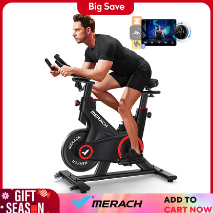 MERACH Indoor Cycling Bike – Magnetic & Auto Resistance, Bluetooth Stationary Bike with APP Data Tracking for Home Workouts 🚴‍♂️🔥