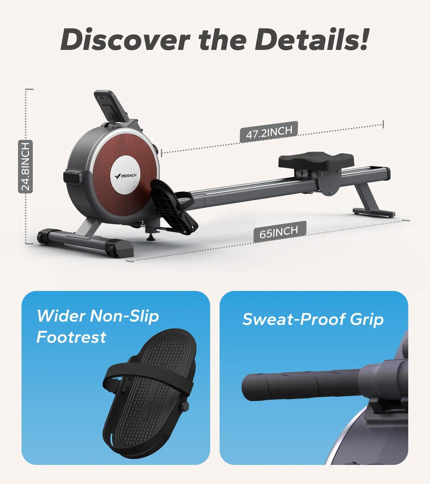 MERACH Magnetic Rowing Machine – Smooth, Silent, and Effective Full-Body Workout