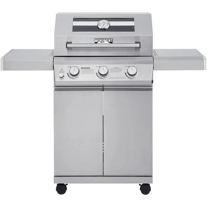 Monument Mesa 300 Clearview 3-Burner Propane Gas Grill – Stainless Steel Heavy-Duty Cabinet Style BBQ 🔥