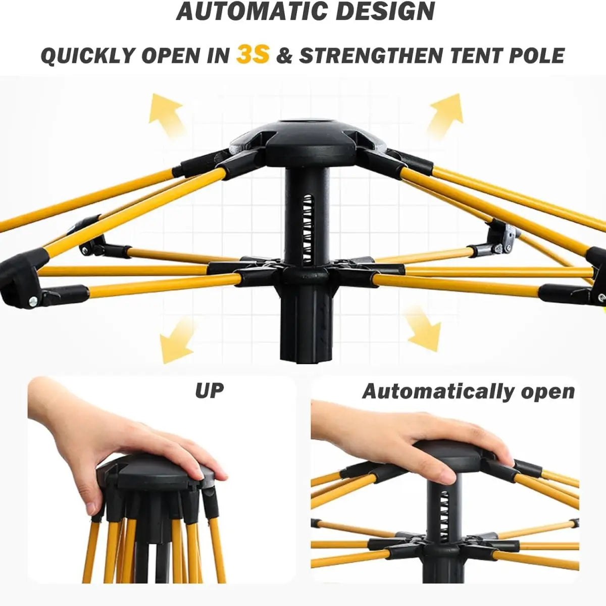 Automatic Quick-Opening Camping Tent - 3-4 Person, Waterproof, Portable with Two Doors and Windows