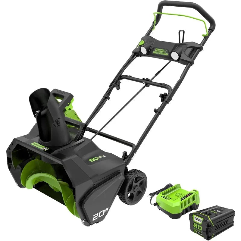 Greenworks 80V (75+ Compatible Tools) 20” Brushless Cordless Snow Blower, 2.0Ah Battery and Charger Included