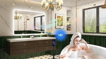 LED Bathroom Mirror with Lights – Bluetooth Speaker, Dimmable Brightness & Anti-Fog Technology