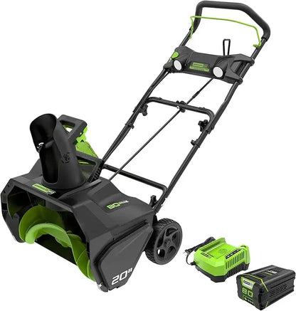 Greenworks 80V (75+ Compatible Tools) 20” Brushless Cordless Snow Blower, 2.0Ah Battery and Charger Included