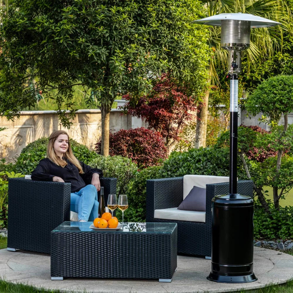 Premium 47,000 BTU Outdoor Propane Patio Heater with Portable Wheels