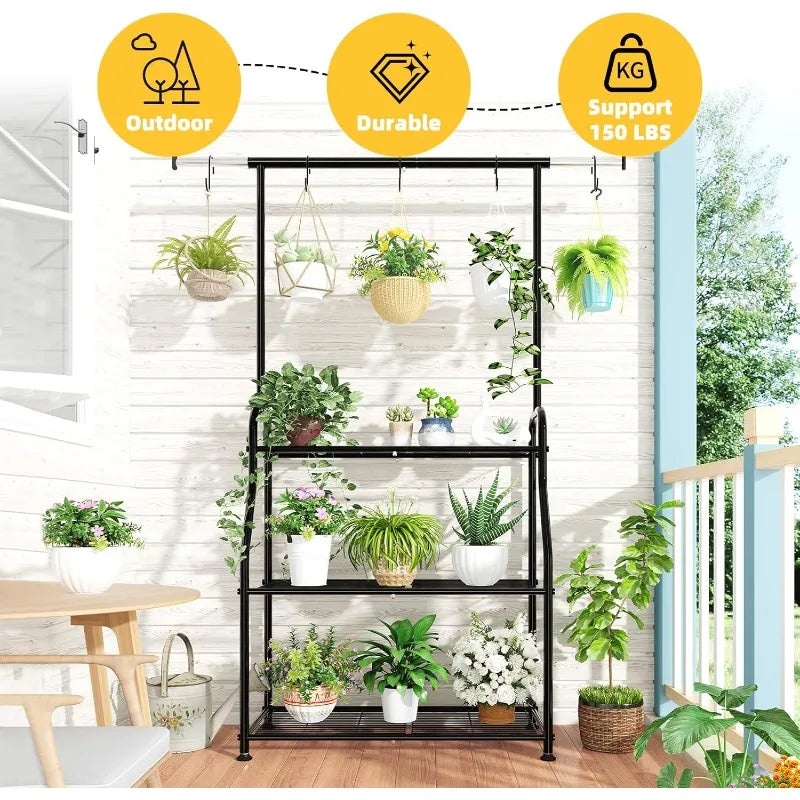 Heavy Duty Metal 3-Tiered Hanging Plant Stand