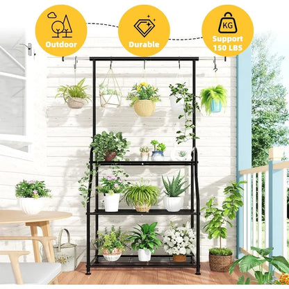 Heavy Duty Metal 3-Tiered Hanging Plant Stand