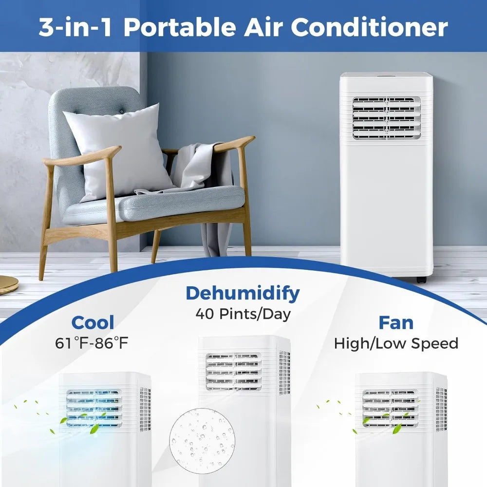 Stay Cool & Comfortable with the 8000 BTU 3-in-1 Portable Air Conditioner