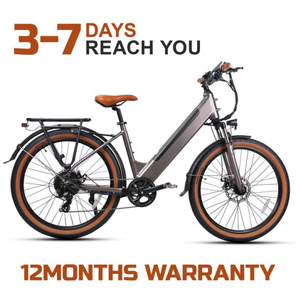 Powerful 500W Off-Road Electric Bicycle – 48V Detachable Battery, 26" Tires