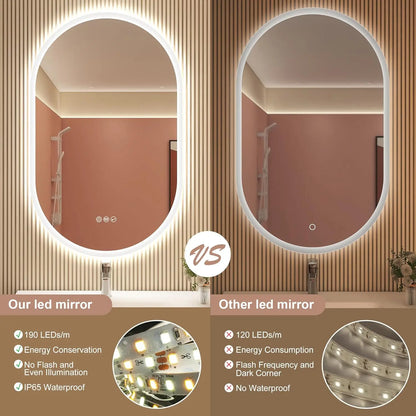 LED Bathroom Mirror with Lights – Bluetooth Speaker, Dimmable Brightness & Anti-Fog Technology