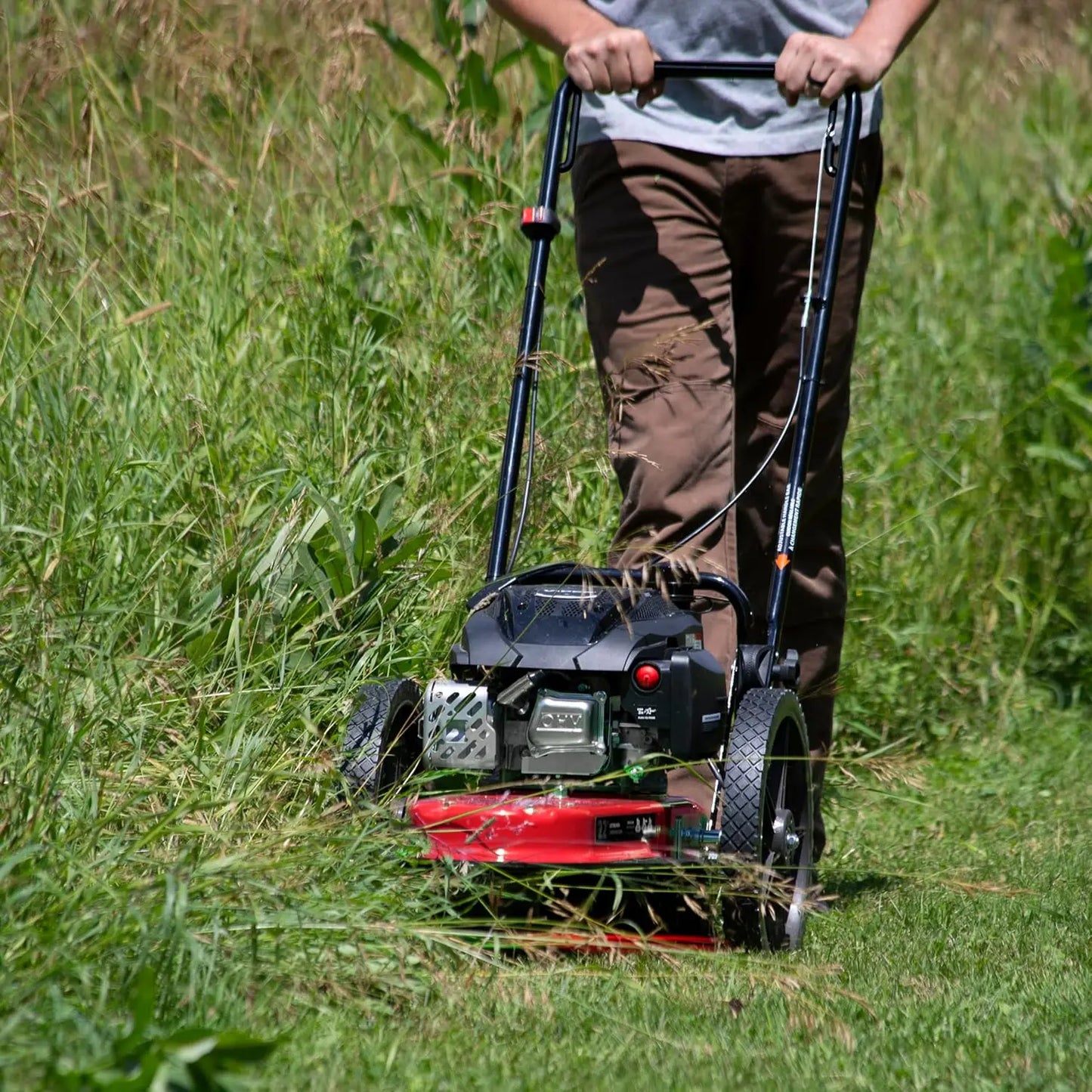 Earthquake Walk Behind String Mower with 160cc Viper™ Engine – 22-Inch Cutting Swath, Durable Steel Deck, and Never-Go-Flat Wheels