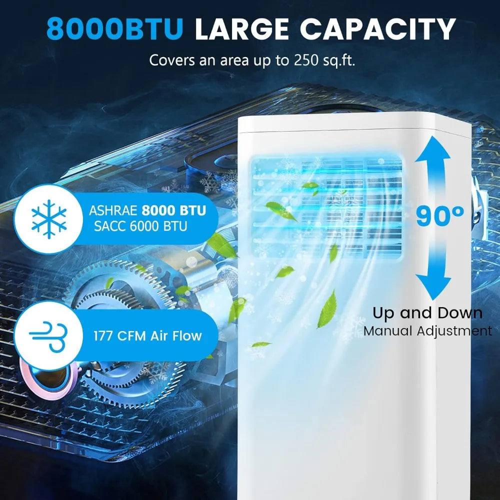 8000 BTU Portable Air Conditioner – Powerful Cooling for Any Space