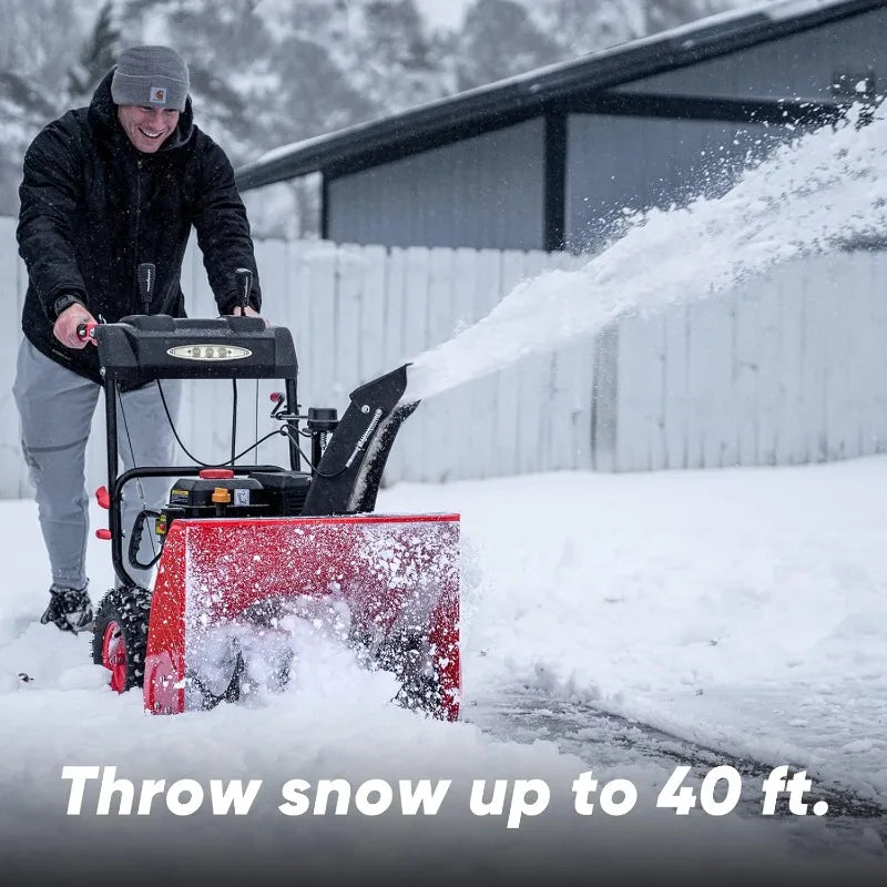 PowerSmart 24" 2-Stage Gas Snow Blower – 212cc Engine, Electric Start, Self-Propelled