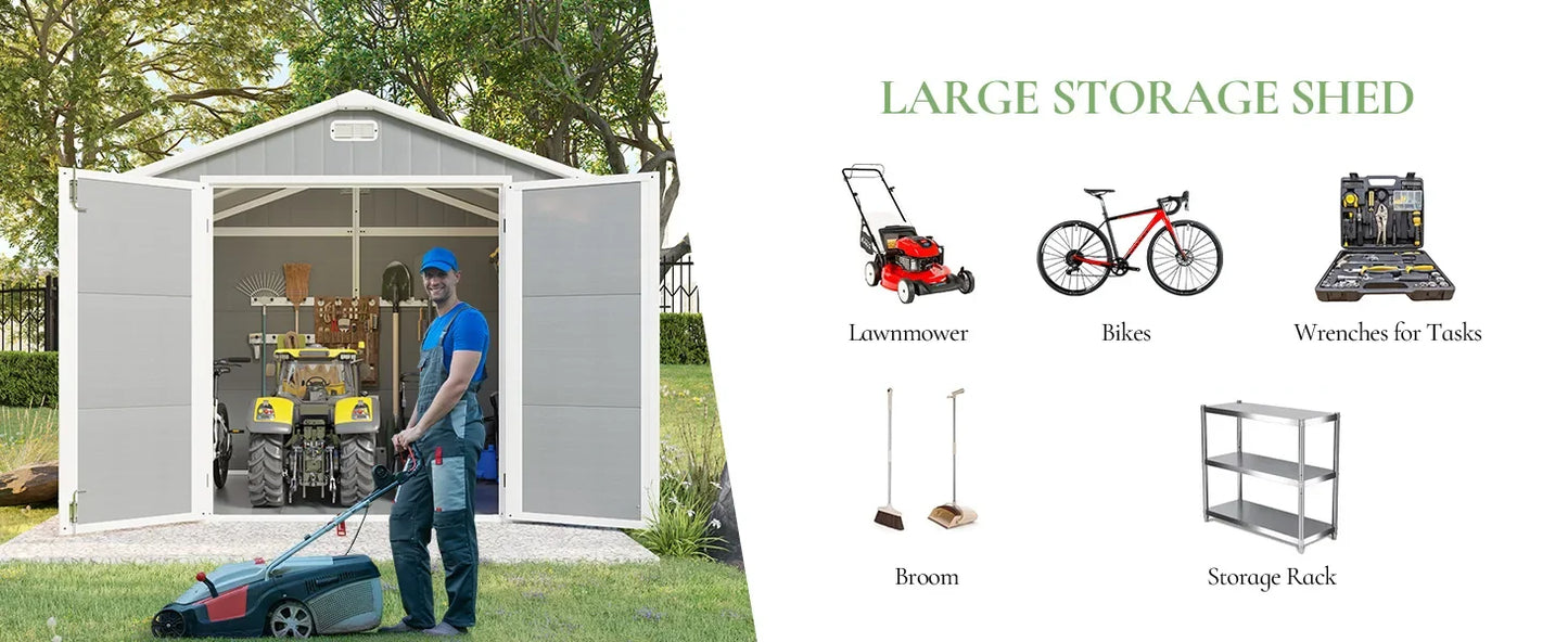 8 x 6 ft Resin Storage Shed – Durable, Spacious & Weather-Resistant