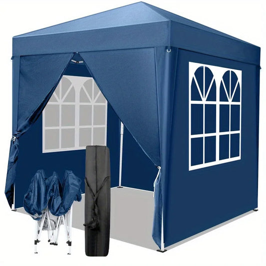 6.5'x 6.5' Pop Up Canopy Tent Wedding Party Tent Adjustable Height Gazebo,4 Wall