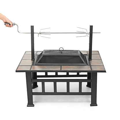 6 Sizes Metal Fire Pit with Mesh Cover & BBQ Grill – Outdoor Patio & Garden Heating Stove 🔥