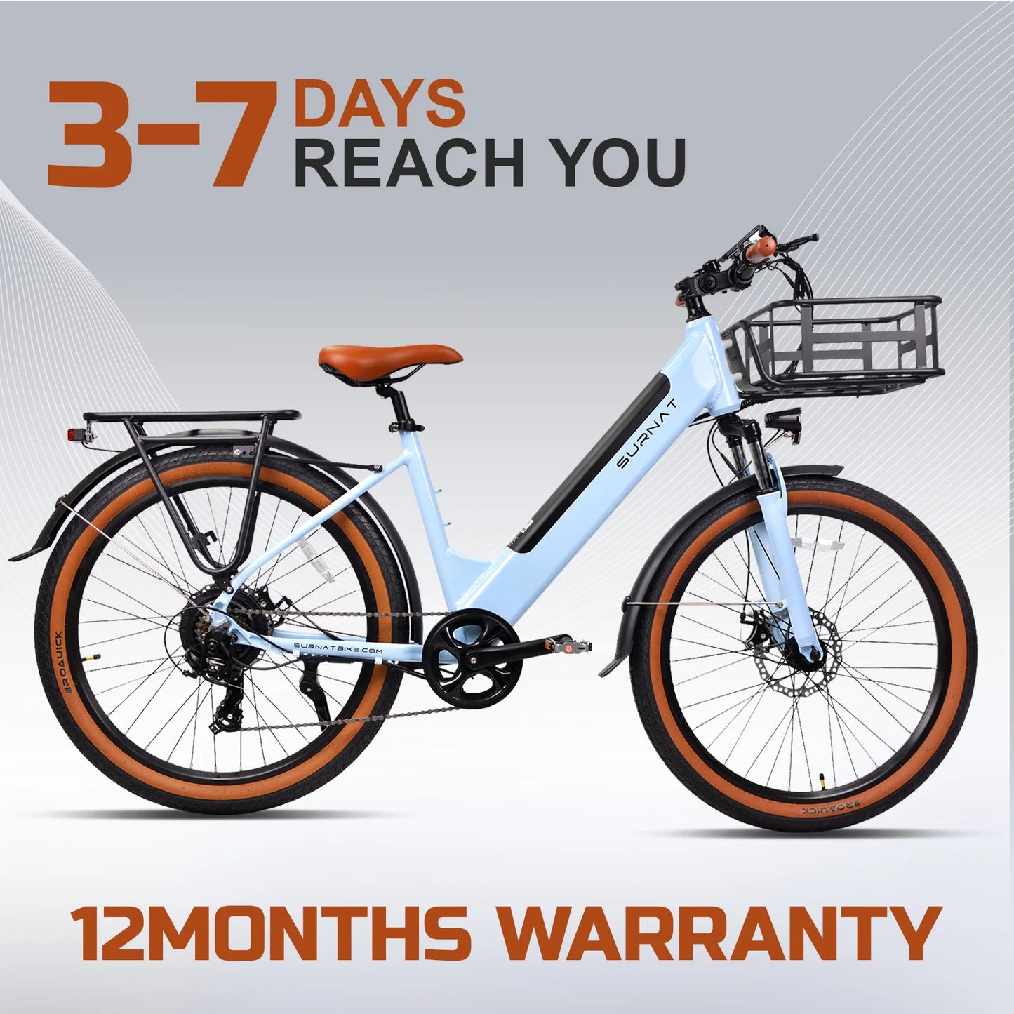 Powerful 500W Off-Road Electric Bicycle – 48V Detachable Battery, 26" Tires