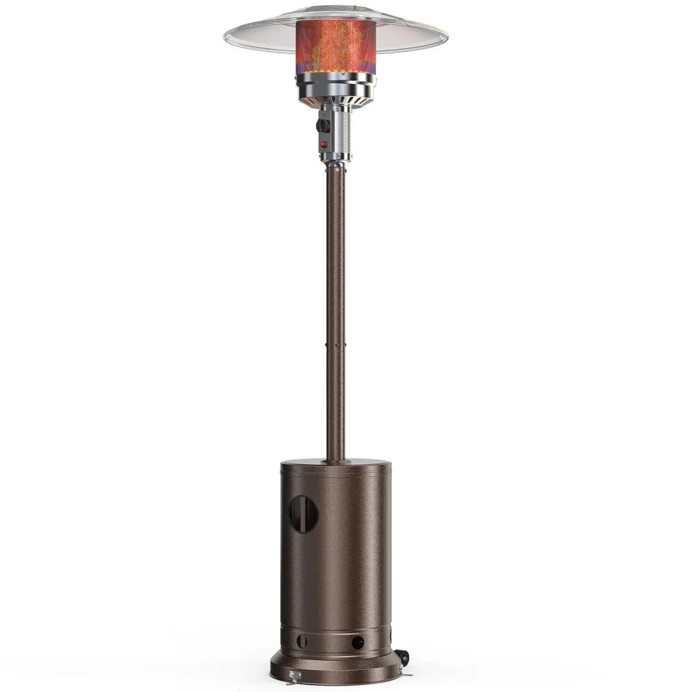 48,000 BTU Propane Patio Heater with Tabletop, Double-Layer Stainless Steel Burner and Safety Protection System, Outdoor Patio