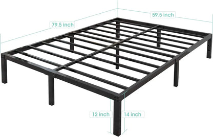 18-Inch Heavy-Duty Metal Platform Bed Frame – Built for Durability and Style