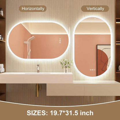 LED Bathroom Mirror with Lights – Bluetooth Speaker, Dimmable Brightness & Anti-Fog Technology