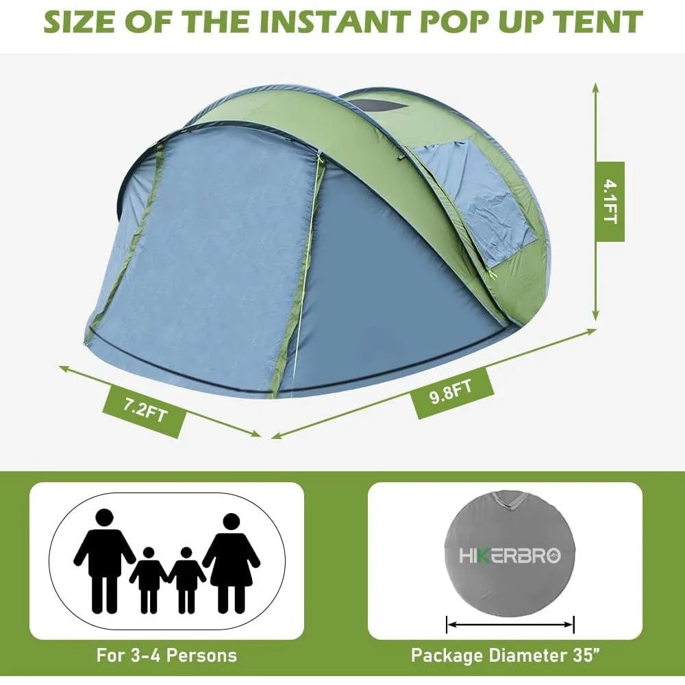 Effortless Adventure with the KIKERBRO 4-Person Instant Pop-Up Tent