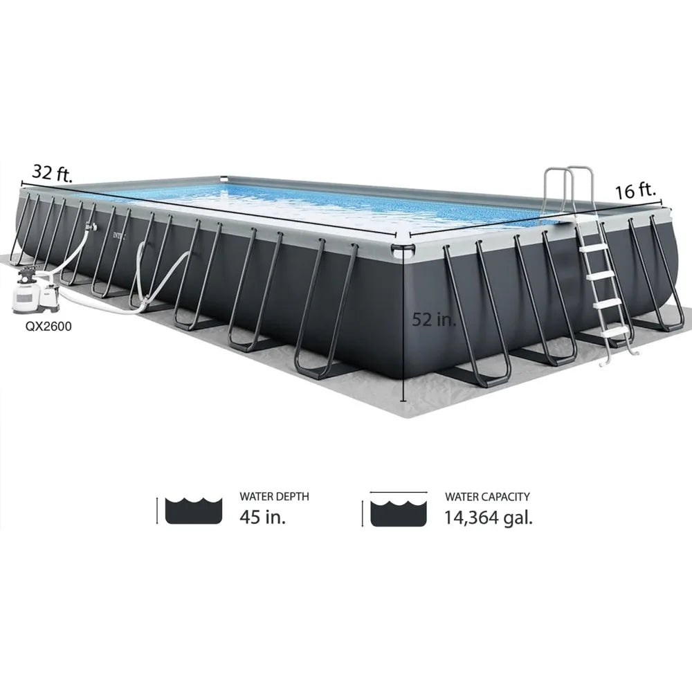 Intex Ultra XTR Rectangular Above-Ground Pool Set – 32 FT