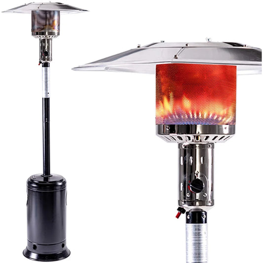 Premium 47,000 BTU Outdoor Propane Patio Heater with Portable Wheels