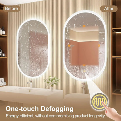 LED Bathroom Mirror with Lights – Bluetooth Speaker, Dimmable Brightness & Anti-Fog Technology