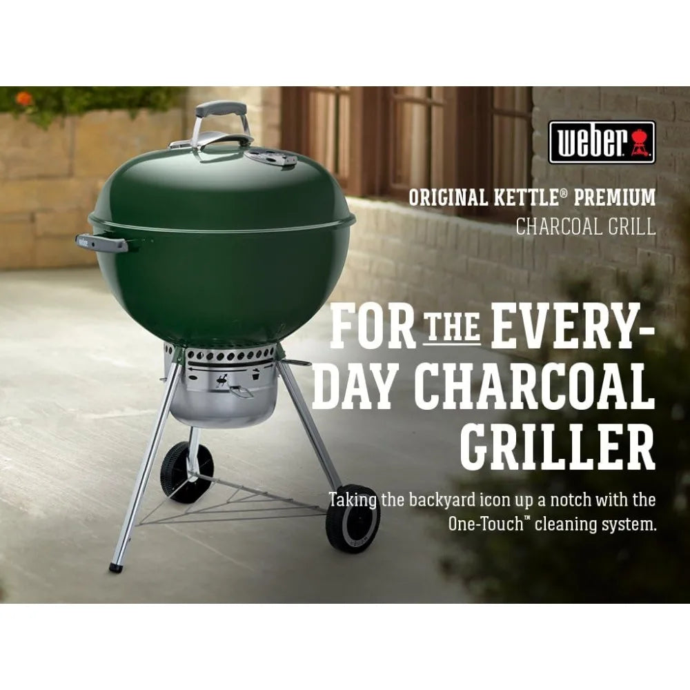 🔥 Weber Original Kettle Premium 22-Inch Charcoal Grill – Green 🔥