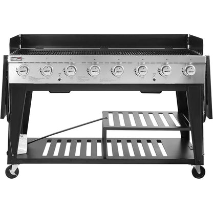 8-Burner Propane Gas BBQ Grill with Cover – 104,000 BTU Power for Outdoor Cooking