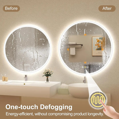 LED Bathroom Mirror with Lights – Bluetooth Speaker, Dimmable Brightness & Anti-Fog Technology