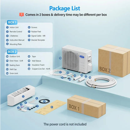 24000 BTU Wifi Enabled Mini Split Air Conditioner & Heater with Inverter, 19 SEER2 Energy Saving 230V Ductless Split AC Unit