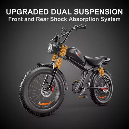 Emoko C93 Fat Tire Electric Bike – 1000W Motor, 48V 20Ah Battery