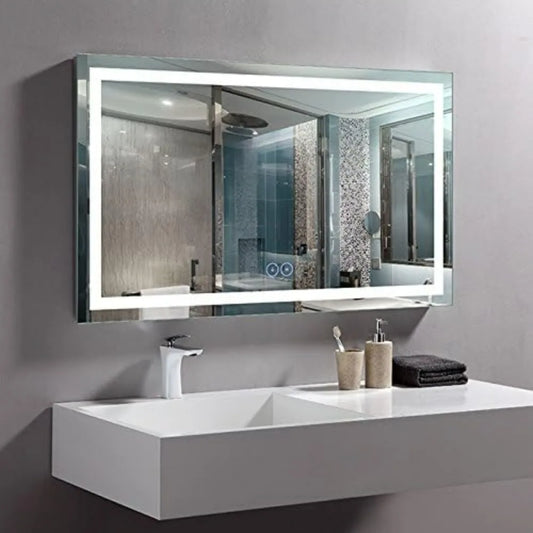 40" x 24" LED Bathroom Mirror with Anti-Fog & Dimmable Touch Controls – Wall Mounted