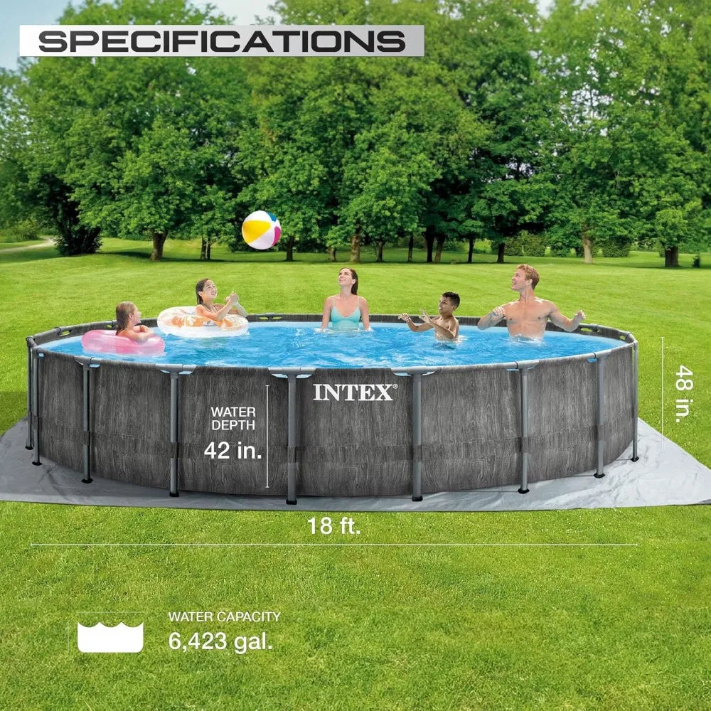 Intex 18ft x 48in Greywood Above-Ground Swimming Pool Set