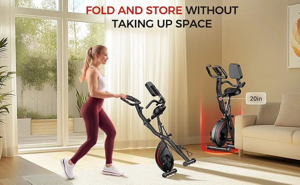 PLENY 5-in-1 Folding Exercise Bike – Your Ultimate Home Workout Companion