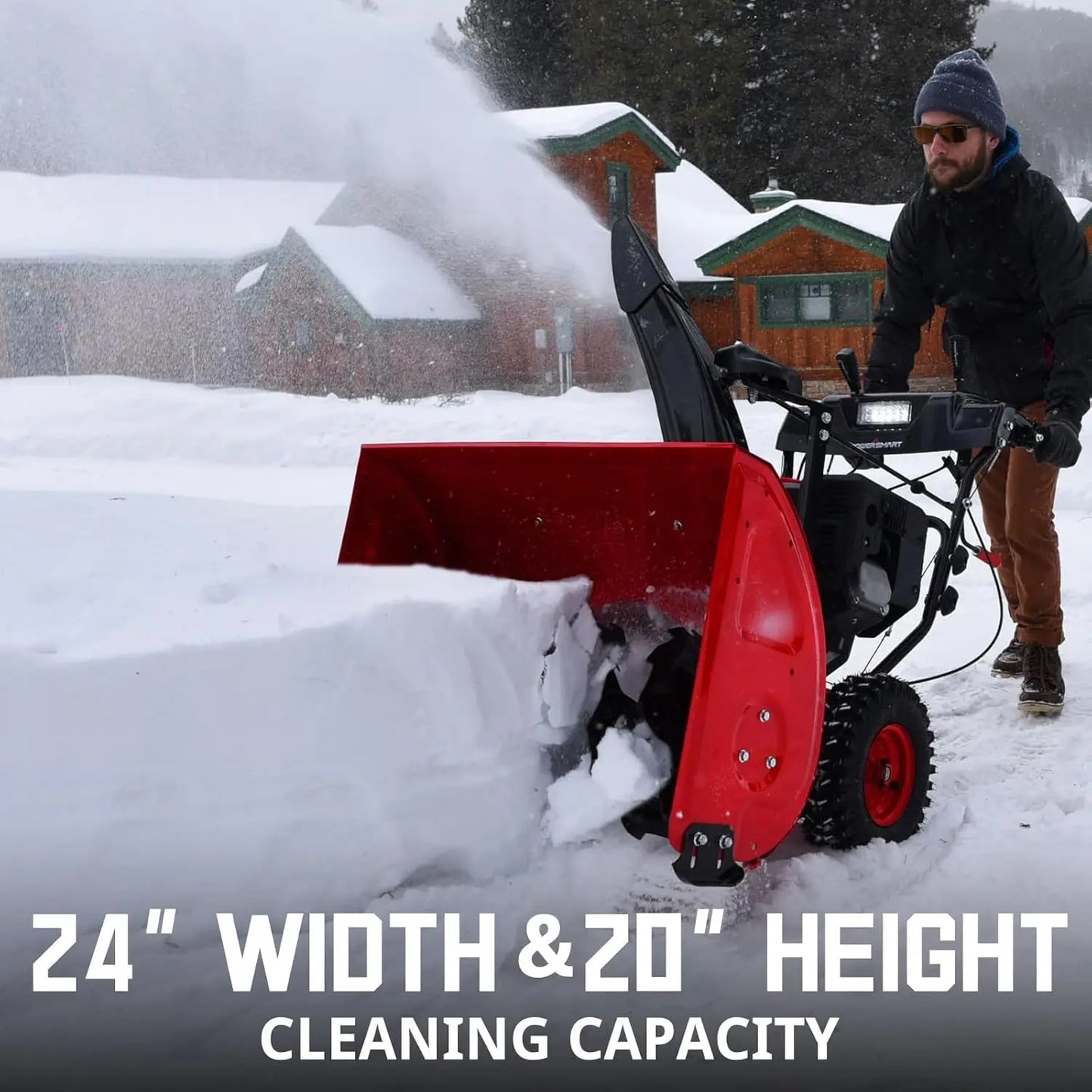 24-Inch 2-Stage Gas Snow Blower – 212cc 4-Cycle Engine with Electric Start & Self-Propelled System