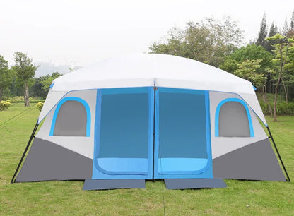 Tents for camping 8-10 person, instant glamping rooftop tent with screen porch and air conditioner port, camping essentials