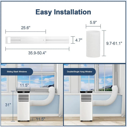 10,000 BTU 4-in-1 Portable Air Conditioner – Powerful Cooling for Rooms up to 500 Sq. Ft.