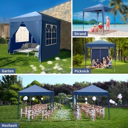 6.5'x 6.5' Pop Up Canopy Tent Wedding Party Tent Adjustable Height Gazebo,4 Wall