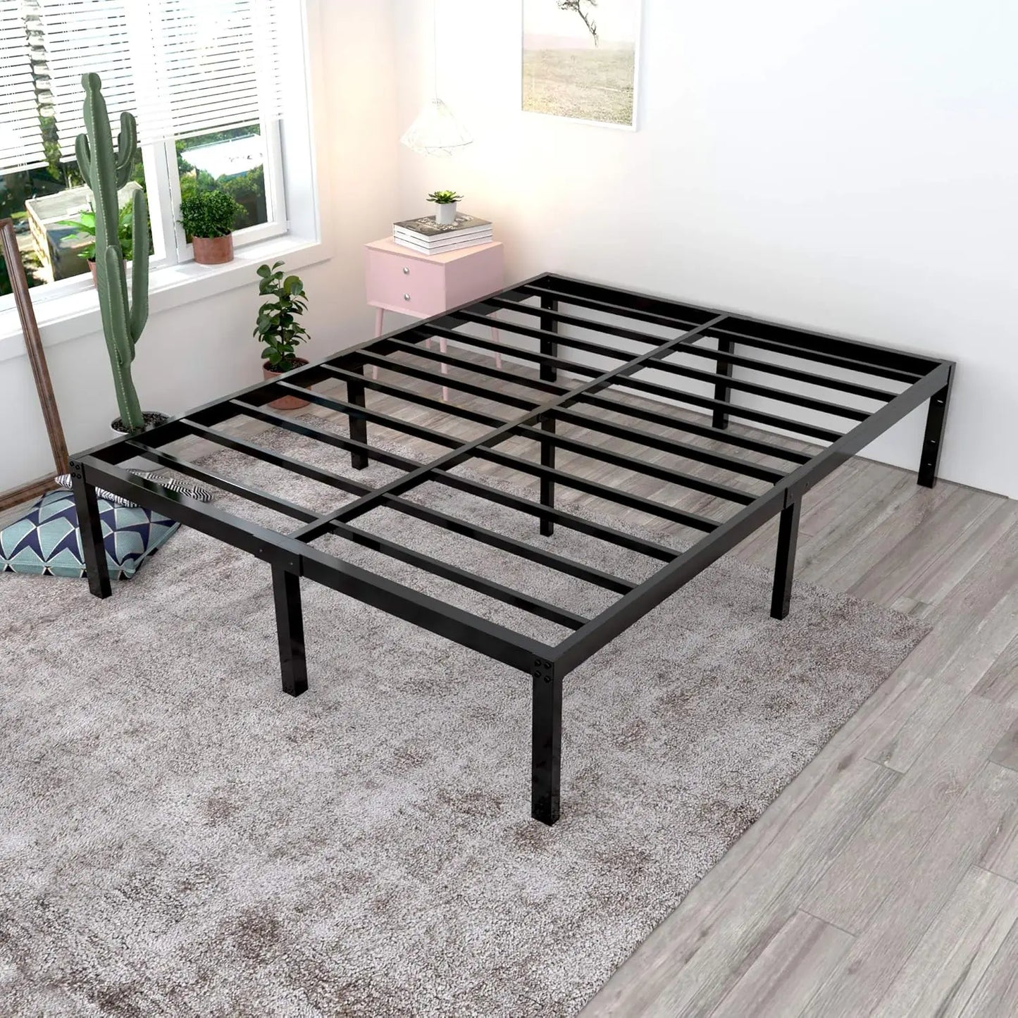 18-Inch Heavy-Duty Metal Platform Bed Frame – Built for Durability and Style