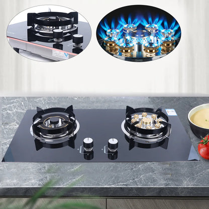 Dual Burner Gas Stove – High Efficiency, Safe Flameout Protection & Versatile Cooking