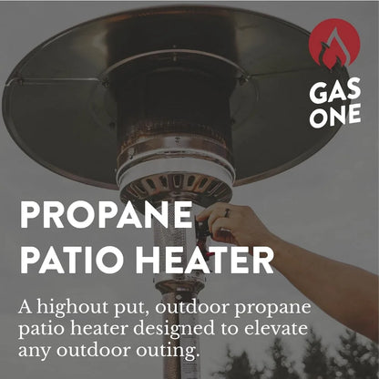 Bronze Free-Standing Propane Patio Heater with Adjustable Temperature and Wheels