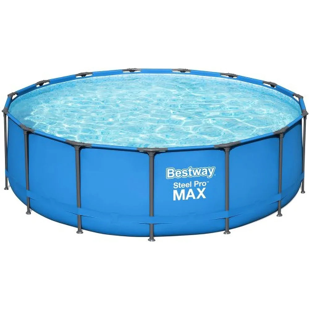 Bestway Steel Pro MAX 14ft x 48in Round Above-Ground Pool Set with Filter Pump, Ladder & Cover