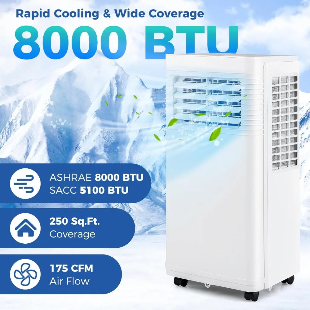 Stay Cool & Comfortable with the 8000 BTU 3-in-1 Portable Air Conditioner