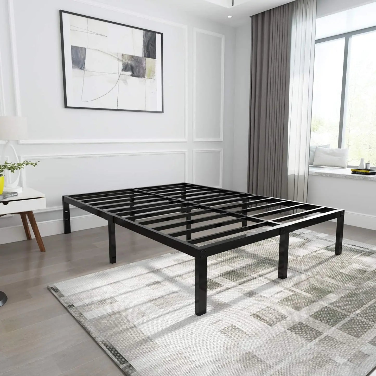 18-Inch Heavy-Duty Metal Platform Bed Frame – Built for Durability and Style